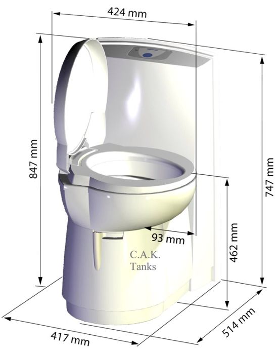 Cassette toilet C263-CS electrical flush, ceramic white, Thetford Toilet /  Dometic Toilet / Thetford Cassette Toilet, Motorhome & Caravan Sanitary,  Water System, Toilets, Camping Shop